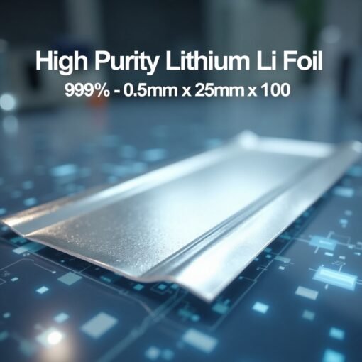 Lithium (Li) Foil Thickness:0.6 mm, Width: 25 mm, Length: 100 mm, Purity: 99.9%