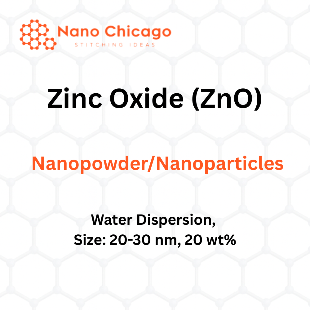 Zinc Oxide (ZnO) Nanopowder/Nanoparticles Water Dispersion, Size: 20-30 nm, 20 wt%