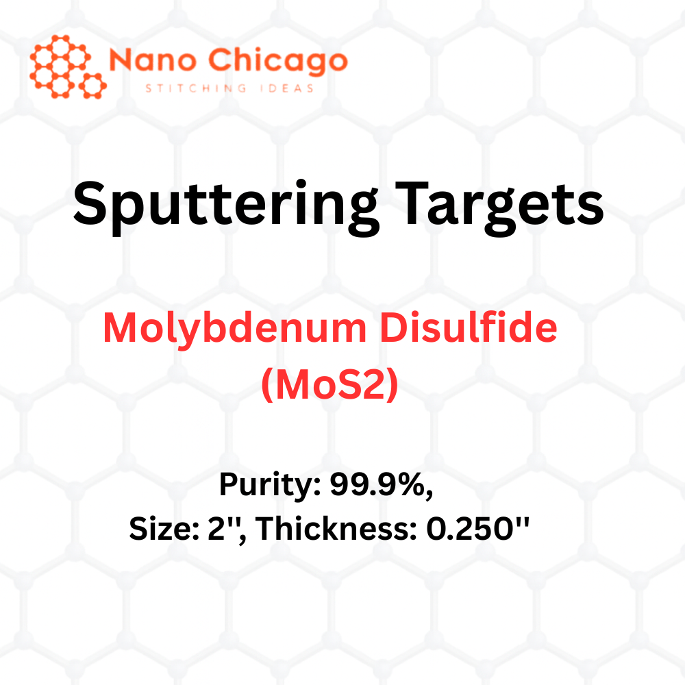 Molybdenum Disulfide (MoS2) Sputtering Targets, Purity: 99.9%, Size: 2'', Thickness: 0.250''