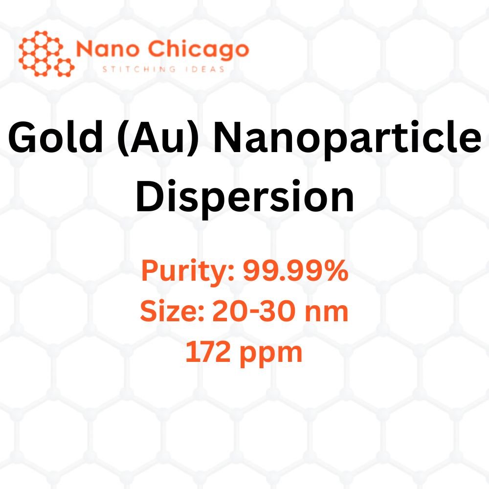Gold (Au) Nanoparticle Dispersion, Purity: 99.99%, Size: 20-30 nm, 172 ppm