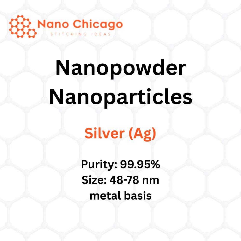 Silver (Ag) Nanopowder/Nanoparticles, Purity: 99.95%, Size: 48-78 nm, metal basis