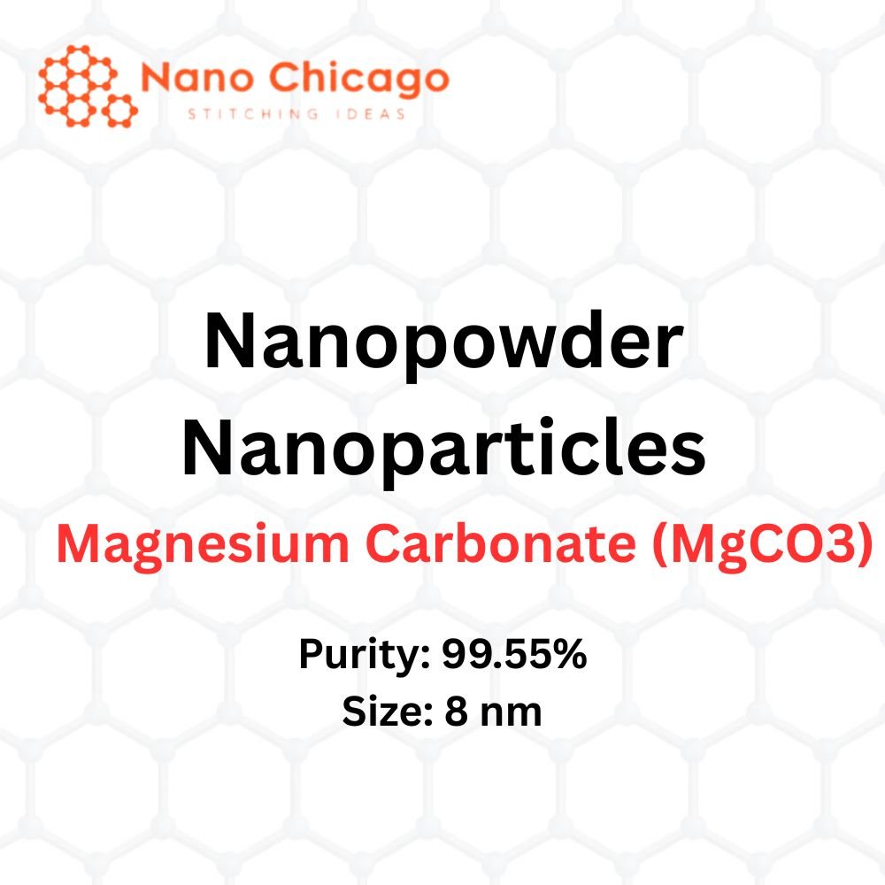 Magnesium Carbonate (MgCO3) Nanopowder/Nanoparticles, Purity: 99.55%, Size: 8 nm