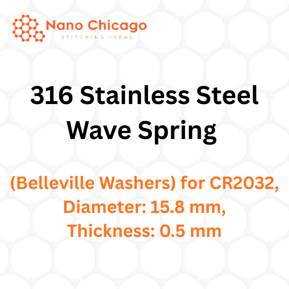 316 Stainless Steel Wave Spring (Belleville Washers) for CR2032, Diameter: 15.8 mm, Thickness: 0.5 mm