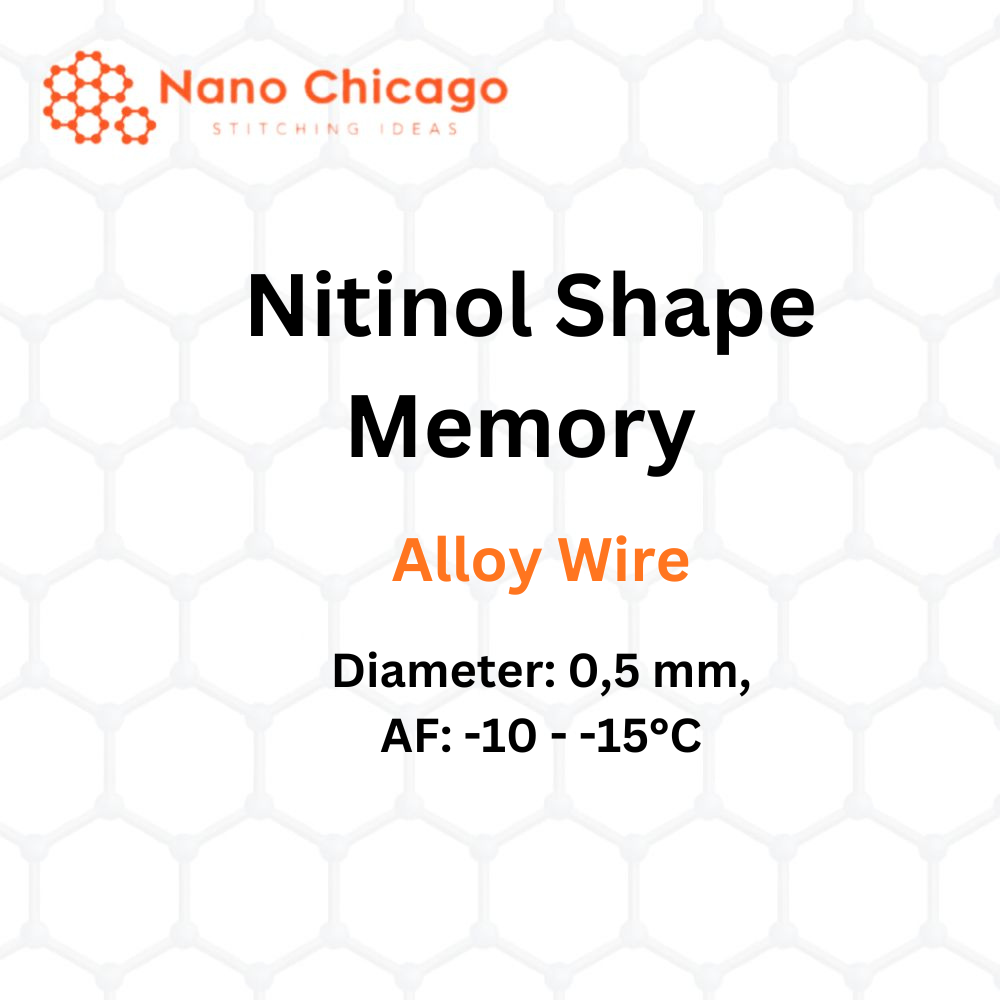 Nitinol Shape Memory Alloy Wire, Diameter: 0,5 mm, AF: -10 - -15°C